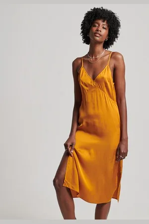 Superdry Vrouwen Satijnen Cami Midi-jurk Grootte: 44