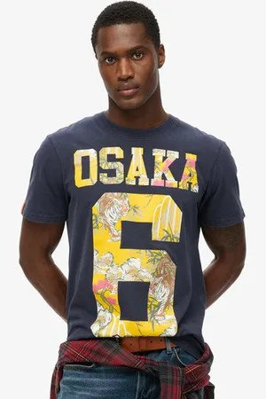 Superdry Mannen Osaka 6 Japans Infill T-shirt Grootte: L