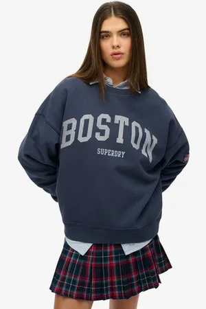 Superdry Vrouwen Athletic Essentials Oversized Sweatshirt met Ronde Hals Grootte: 40