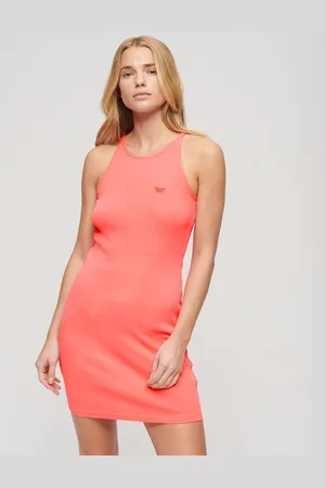 Superdry Vrouwen Rib Racer Jurk met Borduursels Grootte: 40