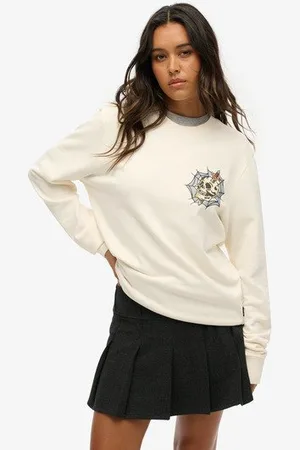 Superdry Vrouwen Oversized Tattoo Sweatshirt met Print Grootte: Xxl