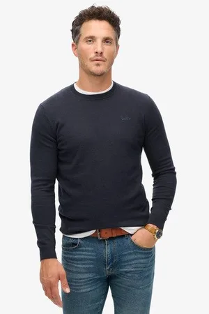 Superdry Mannen Trui met Ronde Hals van Biologisch Katoen en Kasjmier Grootte: Xxxl