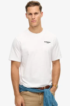 Superdry Mannen Luxe Sport T-shirt met Losse Pasvorm Grootte: S