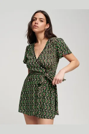 Superdry Vrouwen Vintage Mini-wikkeljurk Grootte: 36