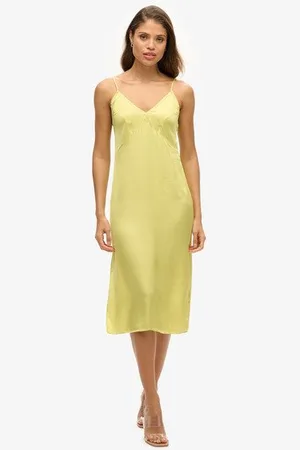 Superdry Vrouwen Satijnen Cami Midi-jurk Grootte: 44