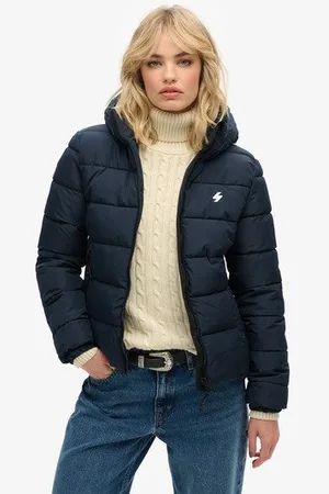 Superdry Vrouwen Spirit Sports Pufferjas met Capuchon Grootte: 42
