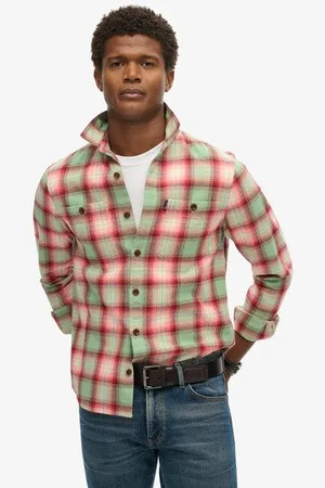 Superdry Mannen Vintage Geruit Overshirt Grootte: S