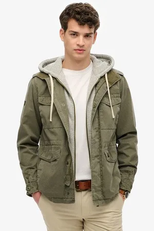 Superdry Mannen Rookie Field Jack met Capuchon Grootte: Xxxl