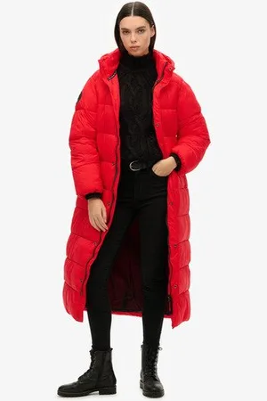 Superdry Vrouwen Lange Cocoon Pufferjas Grootte: 38