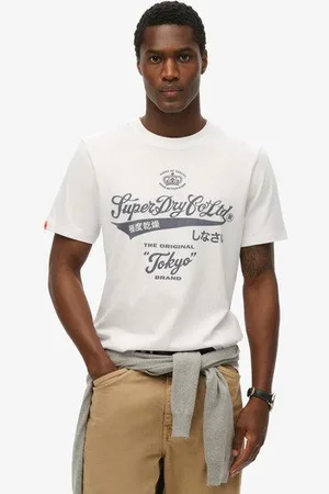 Superdry Mannen Workwear Washed T-shirt met Relaxte Pasvorm Grootte: S