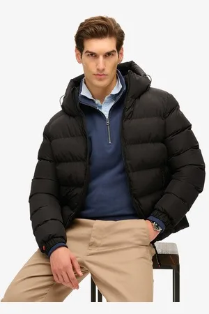Superdry Mannen Sports Pufferjas met Capuchon Grootte: Xxl