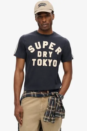 Superdry Mannen Gestreept Vintage Athletic T-shirt Grootte: Xxl