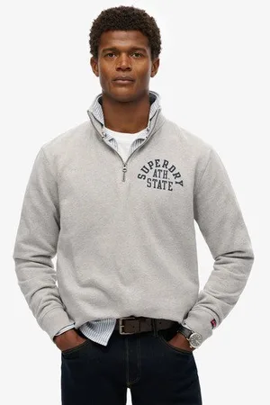 Superdry Mannen Athletic Essentials Sweatshirt met Halve Rits Grootte: L