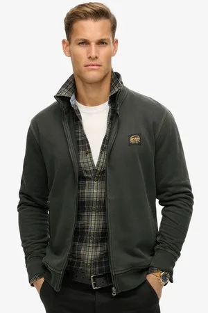 Superdry Mannen Trainingsvest met Contrasterend Stiksel Grootte: L