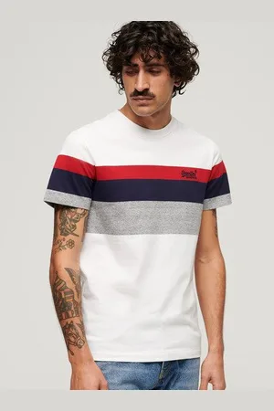 Superdry Mannen Orange Label Klassiek T-shirt met Strepen Grootte: L
