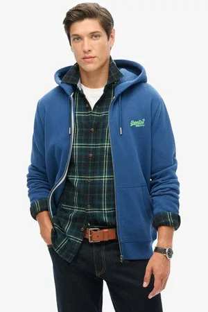 Superdry Mannen Essential Logo Hoodie met Rits Grootte: XL