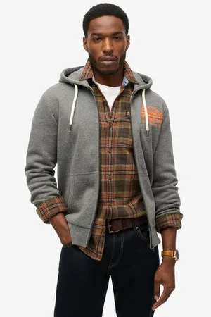 Superdry Mannen Hoodie met Neonprint en Vintage Logo Grootte: Xxl