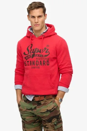 Superdry Mannen Standard Script-hoodie Grootte: S