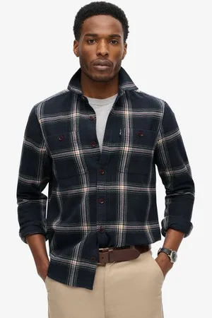 Superdry Mannen Vintage Geruit Overshirt Grootte: Xxxl