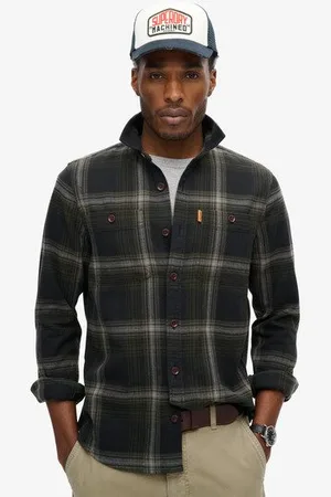 Superdry Mannen Vintage Geruit Overshirt Grootte: S