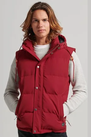 Superdry Mannen Everest Pufferbodywarmer met Capuchon Grootte: XS