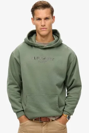 Superdry Mannen Luxe Sport Hoodie met Losse Pasvorm Grootte: S