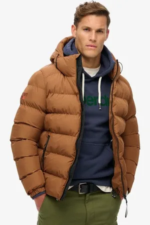 Superdry Mannen Sports Pufferjas met Capuchon Grootte: M