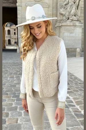 Fashion Musthaves Gilet Pocket Teddy Light