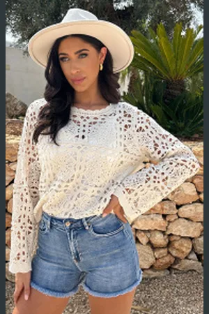 Fashion Musthaves Crochet Long Sleeve Cotton