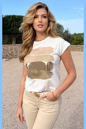 Fashion Musthaves Top Metallic Beige