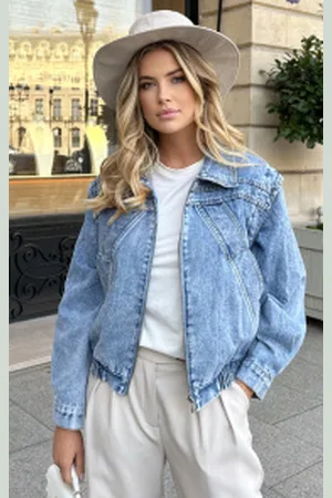 Fashion Musthaves Short Denim Jacket Blue