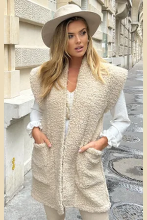 Fashion Musthaves Teddy Gilet Maxi Light