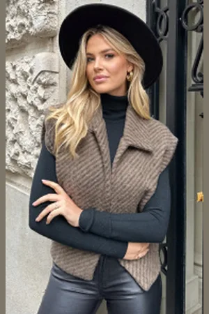 Fashion Musthaves Oversized Woven Gilet