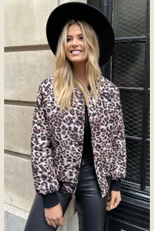 Fashion Musthaves Bomber Jacket Quilted Leopard