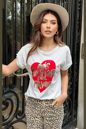 Fashion Musthaves Heart Metallic T-shirt