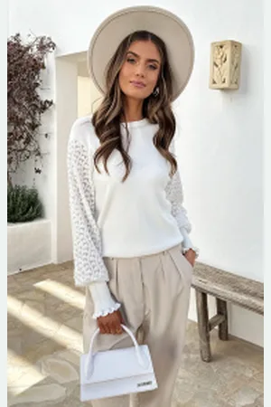 Fashion Musthaves Lace Heart Sleeve Soft Trui