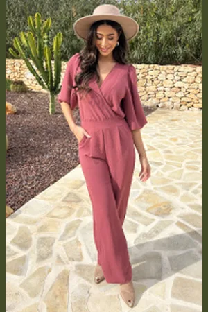 Fashion Musthaves Timeless V-Hals Jumpsuit Dust Pink