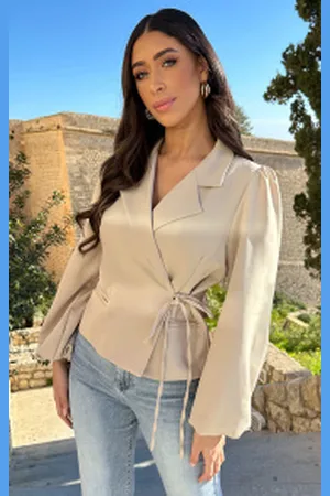 Fashion Musthaves Wrap Blazer Puff Long Sleeve