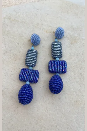 Fashion Musthaves Deep Sea Beads Oorbellen Blue Handmade