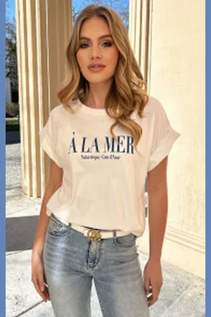 Fashion Musthaves T-Shirt A La Mer Art Work Blauw