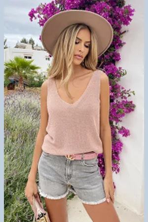 Fashion Musthaves Lurex Top Loose Fit Goud