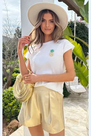Fashion Musthaves Embroidery T-Shirt Ananas