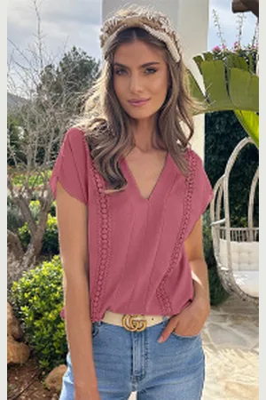 Fashion Musthaves Romantic V-Hals Top Dust