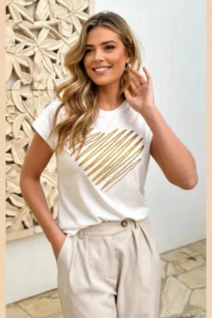 Fashion Musthaves Gouden Hart T-Shirt