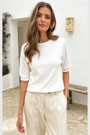 Fashion Musthaves Mesh Hearts Sleeve Soft Top