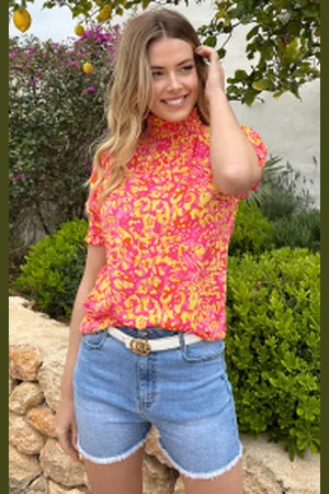 Fashion Musthaves Col Top Gelato Print Fuchsia Yellow