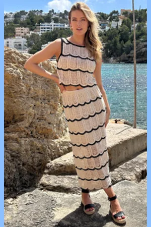 Fashion Musthaves Maxi Skirt Crochet Zwart