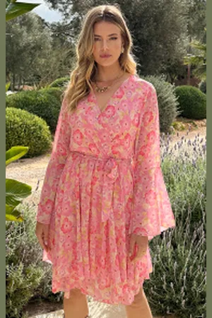 Fashion Musthaves Floral Jurk Wijde Mouw Spring Flower
