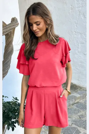 Fashion Musthaves Mila Ruffle Top Koraal