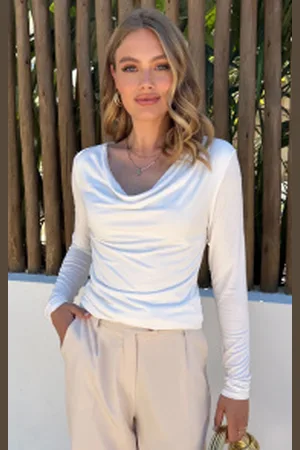 Fashion Musthaves Long Sleeve Waterval Top
